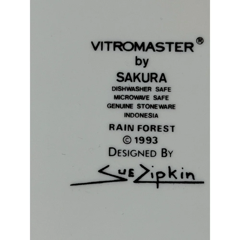 Sakura Vitromaster Rain Forest Dinner Plate Sue Zipkin 1993 Jungle Leopard Zebra - Picture 6 of 8